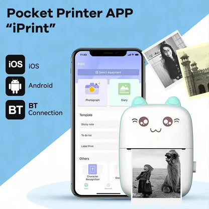 Portable Mini Pocket Printer BT Thermal Printer