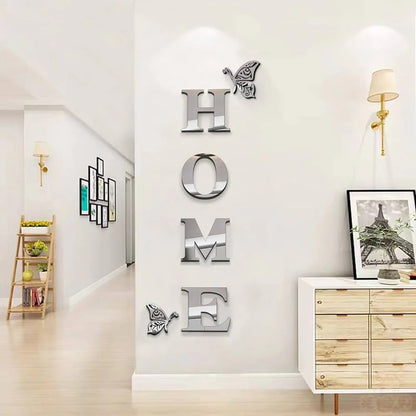 ome Sign Acrylic Mirror - Modern Home Decoration