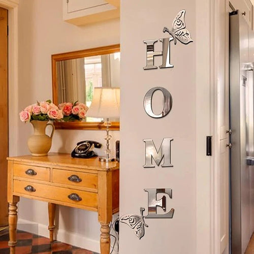 ome Sign Acrylic Mirror - Modern Home Decoration