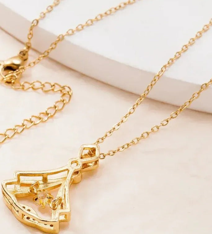 Rhinestone Decor Pendant Necklace