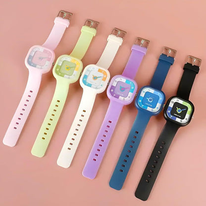 Kids Silicone Strap Square Dial Watch